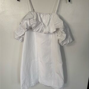 A New Day - Women's Ruffle Mini A-Line Dress - A New Day White White